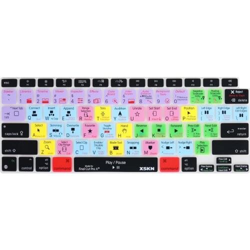 XSKN Final Cut Pro X Shortcut Keyboard Cover Skin for 2020 Release New MacBook Air 13.3" with Touch ID A2179 A2337 M1 US Version