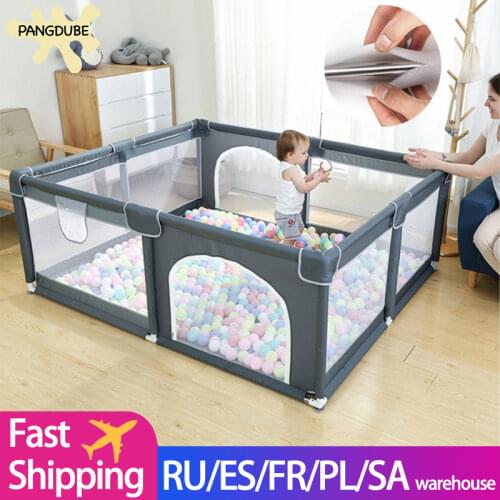 59*71*26 Inch Baby Playpen Double Door Large Size Baby Playpens Kids Safety Fence Childrens Playground Play Yard Ball Pit Pool