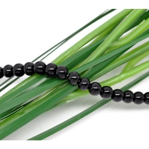 DoreenBeads 5 Strands Black Round Glass imitation Pearl 4mm Beads 32" (B10836), yiwu
