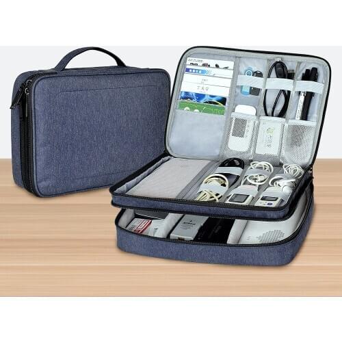 Travel Electronic Accessories Storage Bag USB Gadget Data Cable Organizer Protective Sleeve Pouch Case Bag for iPad Digital