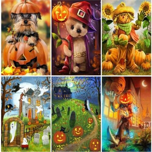 EverShine 5D Diamond Embroidery Full Square Halloween Mosaic Kits Diamond Painting Cartoon Cross Stitch Handmade Gift Wall Art