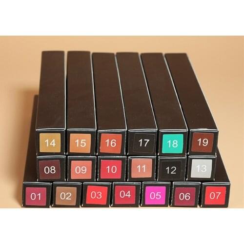 Private Label Smooth Matte Lip Liner New Colors Dark Brown Blue Silver High Pigment Vegan Lipliner Pencil Custom Logo