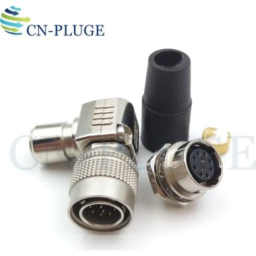 Hirose 10 pin Elbow Metal Connector Plug & Socket , HR10A-10P-10P HR10A-10R-10S, Medical Device Connectors
