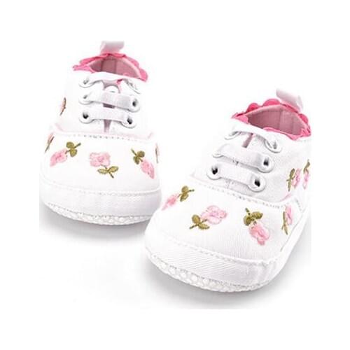 Pudcoco 2019 Sweet Baby Girl Shoes White Lace Floral Embroidered Soft Shoes Prewalker Walking Toddler Kids Shoes