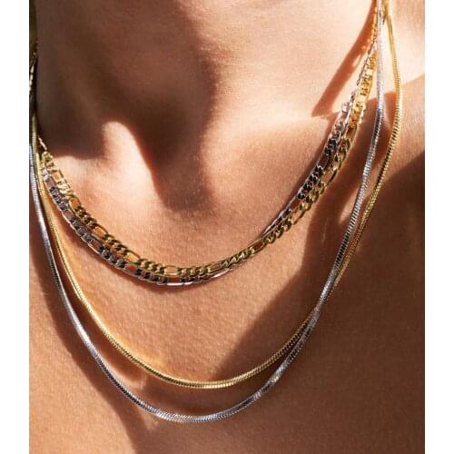 Temminick retro snake bone chain fashion double-layered wear choker couple necklace neck chain