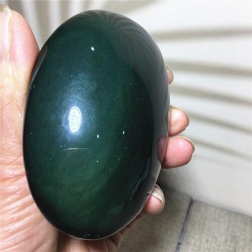 Natural Green Obsidian Gemstones Palm Reiki Treatment Black Specimens Stones Gift Home Decoration Chakra Healing Quartz Crystals