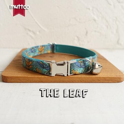 10pcs/lot MUTTCO Retailing colorful collar handmade cat collar THE LEAF 2 sizes cat collar UCC066