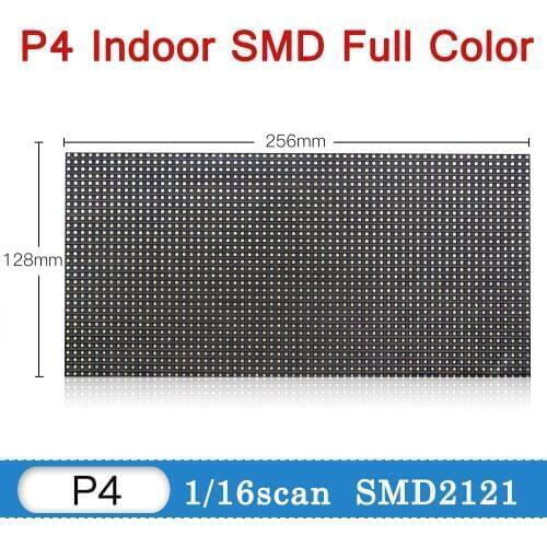 P4 Indoor Led Display Module RGB Full Color Tv Panel Video Wall P4 Led Sign Board Led Display Wall Screen 256*128mm 64*32 pixels