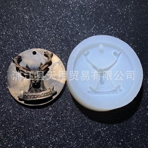 DIY Crystal Epoxy Mold Three-dimensional Perforated Deer Head Silicone Mold 15-833
