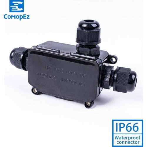 Junction Box Outdoor IP68 Waterproof 3 Way 5-7.5mm Cable Connector Electrical External Power Cord Conector for Led Light
