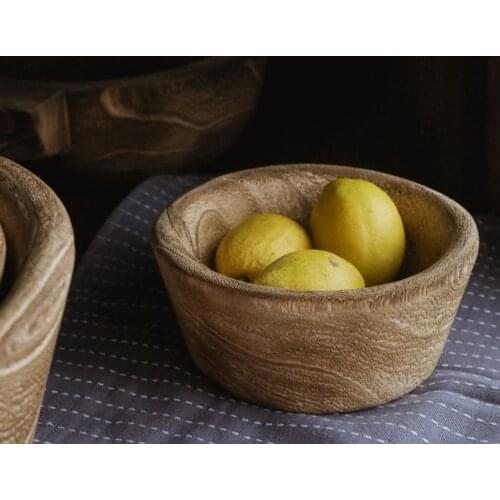 S M L Log Wood Serving Dish Home Table Dessert Food Fruit Dishes Wooden Bowl for Fruit Fondant Holder Dinnerware Tableware Decor