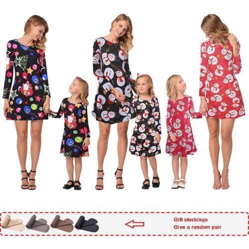 Christmas pajamas family Fashion mother daughter dresses 2019New Autumn family matching clothes Full mother and daughter clothes