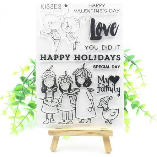 Happy Holidays Transparent Clear Silicone Stamps for DIY Scrapbooking/Card Making/Kids Christmas Fun Decoration Supplies 314