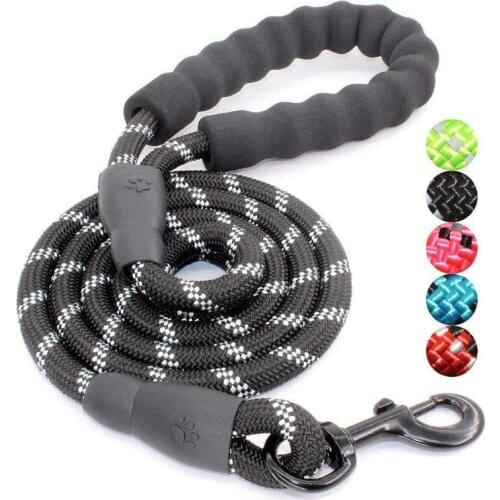 Pet Leash Reflective Strong Dog Leash 1.5M Long with Comfortable Padded Handle Heavy Duty Training Durable Nylon Rope Leashes