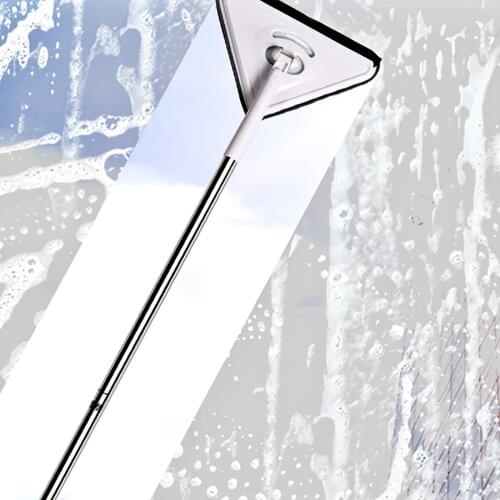 2 Steel Pipes Triangle Cleaning Mop Glass Cleaner 360 Degrees Rotating Triangle Mop Window Triangle Scraper Window Cleaning