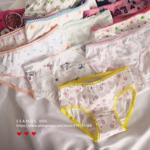 4Pcs Lot Kids Girls Short Briefs Children Underwear Cotton Underpants Baby Panties 2 4 6 8 10 12 Years ZL18