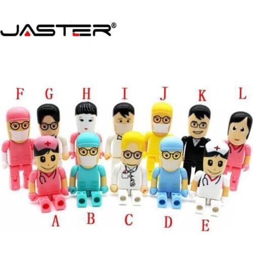 JASTER Mini Doctors nurse USB Flash Drive dentist Pen drive Gift cartoon pendrive 4GB/8GB/16GB/32GB/64GB u disk Wholesale