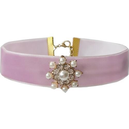 YiYaoFa Handmade Purple Ribbon Choker Necklace Vintage Women Accessories Gothic Party Jewelry Statement Necklaces DD-24