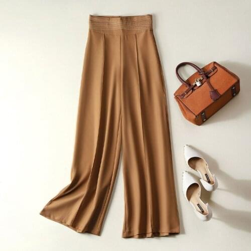 2021 Spring Autumn New Korea Fashion Women High Waist Wide Leg Pants All-matched Casual Solid Loose Pants Female Trousers V445