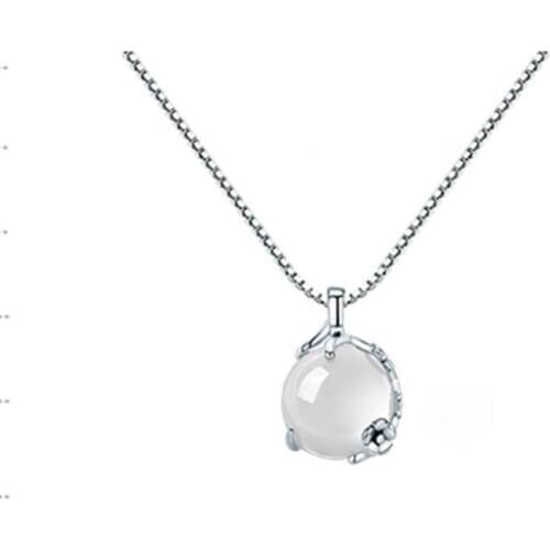 Bright Plum Blossom Crystal Ball Pendant Necklace Female Jewelry Fashion Lady Silver 925 Necklace Women Clavicle Accessories