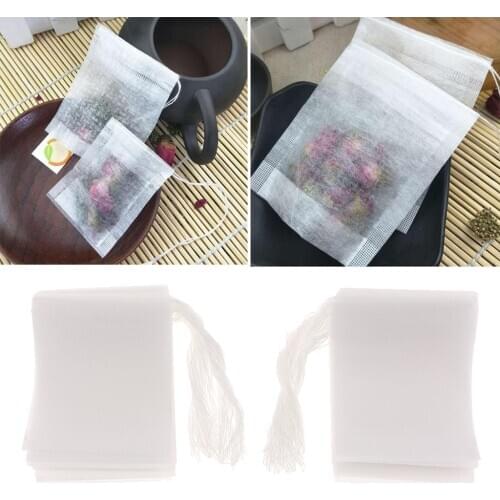 100 Pcs Teabags Filter Disposable Scented Tea Bags Folding/Drawstring Tea Infuser Medcine Bag for Herb Loose Tea Bolsas de te