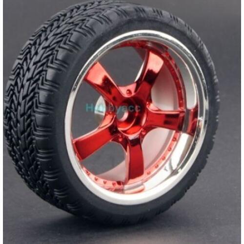 4pcs 1/10 On-Road Car Tires 26*64MM Plastic Wheel Rim Rubber Tyre 1023 for HSP Tamiya HPI Kyosho Sakura 94122 94123 D3 D4 tt02