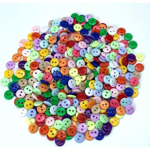 500pcs Mixed Colors Bread Buttons For Diy Childrens Hand Mini Round 2-Holes Resin Sewn Accessories Scrapbooking Cartoon Buttons