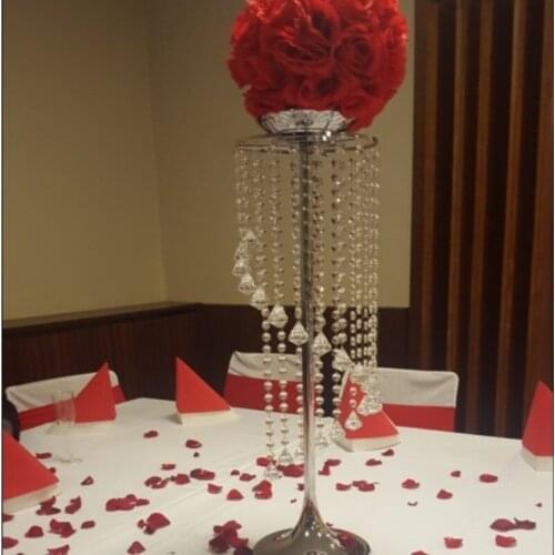 69cm Tall Wedding flower stand crystal road lead Table centerpiece 20pcs/lot