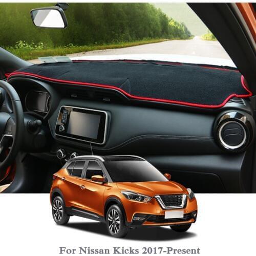 Car Styling Dashboard Avoid Light Pad Instrument Platform Cover Mats Rose For Nissan Kicks 2017-Present LHD&RHD Anti-dust Mat