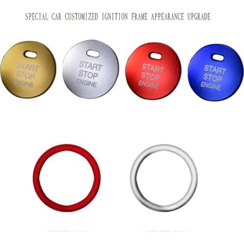 Car Aluminum Alloy Luminous Switch Cover Ignition Key Ring Decoration For Mazda 3 Axela 2020 2019 Car Accessories