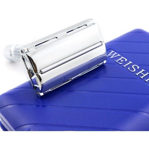 Safety Razor Butterfly Shaving Razor with Traveling Box 9306-G Silver 9306-E Matte Silver 9306-C Gun color WEISHI 10PCS/LOT NEW