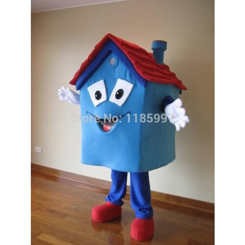 HOT SALE Popular big blue HOUSE Halloween animal Mascot Costume Fancy Dress Animal mascot costume free shipping
