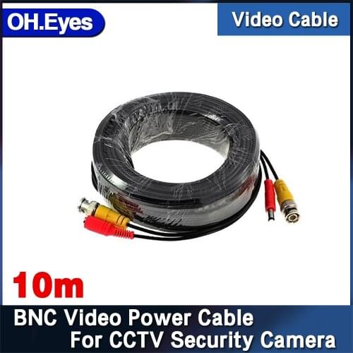 OH.eyes BNC cable 10M Power video Plug and Play Cable for CCTV camera system Security free shipping