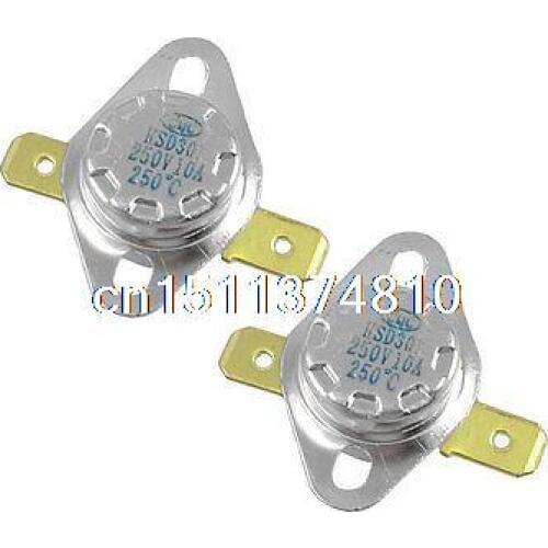 2 Pcs 250 Celsius NC Temperature Switch Ceramic Thermostat KSD301