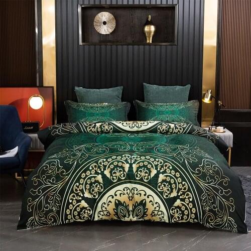 Fanaijia Bohemian Bedding Set Queen Size Boho 3d Print Duvet Cover Set Pillowcase Beds Bedroom Comforter Set