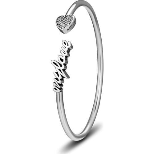 Signature my hearts Bangles 100% 925 Sterling-Silver-Jewelry Free Shipping