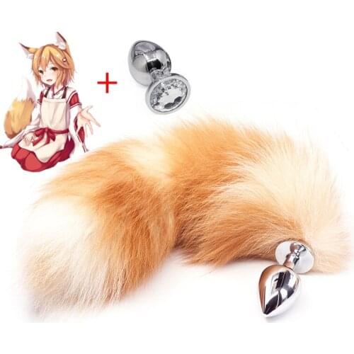 Cosplay Fox Tail Butt Plug Metal Anal Plug Animal Tails Fetish Sex Toys For Couples Adult Games Stainless Steel Buttplug