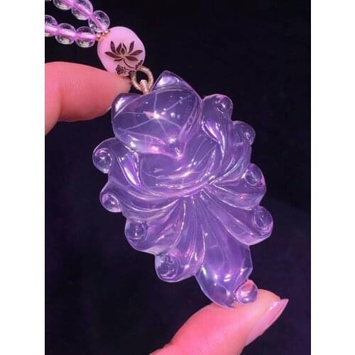 Genuine Natural Pink Rose Quartz Star Light 9 Tails Fox Pendant 58.35.10mm Necklace Women Men Heart Love Jewelry AAAAA