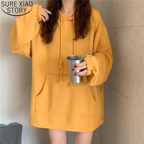 2021 Casual Women New Korean Style Solid Autumn Ladies Clothing Sweatshirt Women Plus Size Loose Hoodies Pullover Jacket 12000