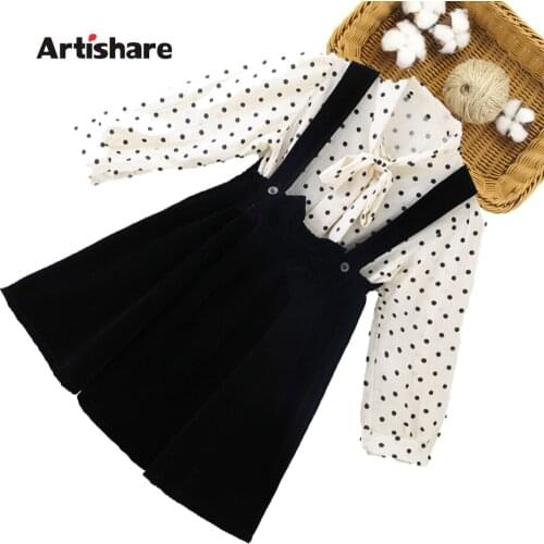 Girls Clothes Thick Warm Tracksuits For Girls Blouse + Dress Costumes For Girls Spring Autumn Childrens School Clothes