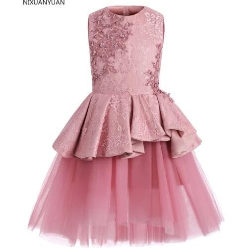 Flower Girl Dresses Elegant First Communion Dress for Little Girl O-Neck Kids Princess Dress Vestidos De Primera Comunion 2021