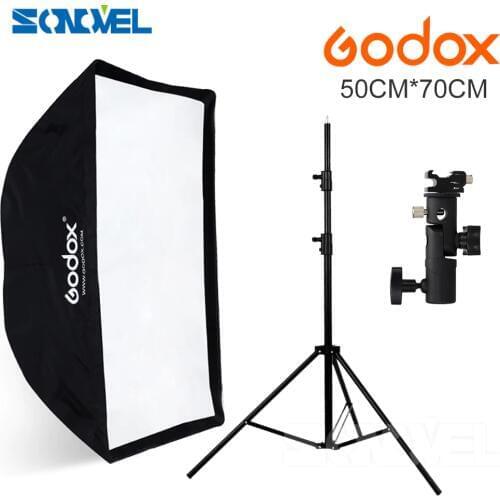 Godox Portable Softbox 50*70cm 20" * 27" Umbrella Softbox Reflector+Flash hot shoe bracket Light Stand kit for Speedlight