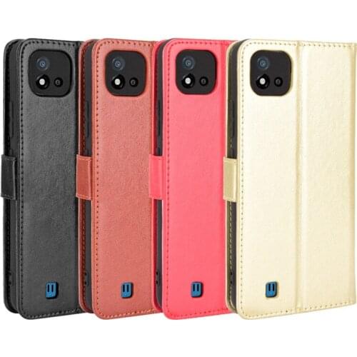 RealmeC11 2021 Case Vintage Business Leather Cover Anti-lost Capa Full Card Slot Stand Holder Coque for OPPO Realme C20 Para