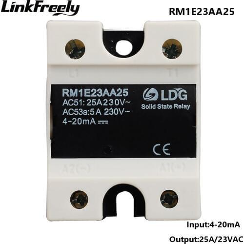 RM1E23AA25 5pcs 1- Phase AC SSR Solid State Relay,Industrial Analog Switching 25A/24-280VAC,Isolation Voltage Regulator Relay