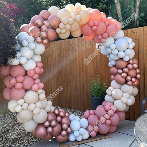 230pcs Birthday Party Wedding Double Maca Gray Latex Balloon Arch Kit Sandy White Balloon Garland Baby Shower Event Decoration