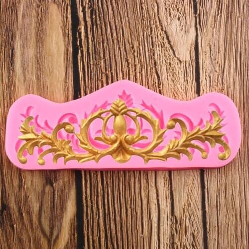Scroll Leaves Silicone Molds Relief Cake Border Fondant Mould Cake Decorating Tools Chocolate Candy Polymer Clay Moulds