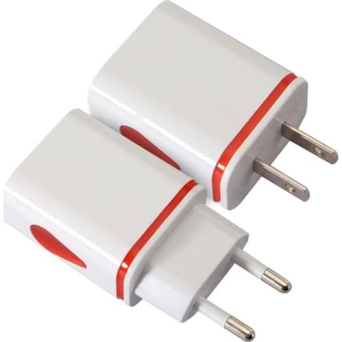 Phone Universal 2.1A 5V LED 2 USB Charger Fast Wall Charging Adapter US/EU Plug Dual USB Charger For IPhone Samsung Xiaomi HTC