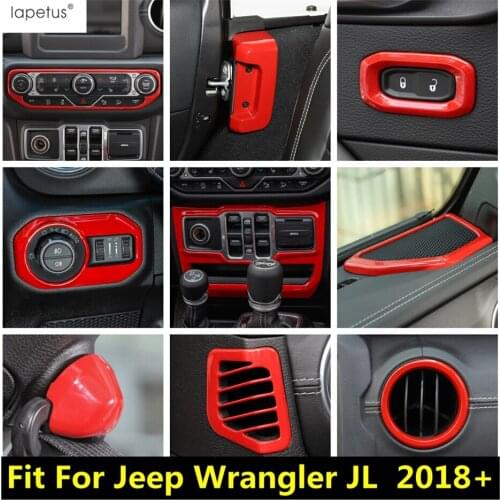 Lapetus Interior Refit Kit For Jeep Wrangler JL 2018 2019 2020 Air AC / Speaker Audio / Center Console Dashboard Cover Trim