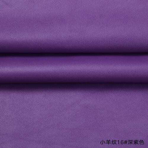 High Quality Micro Sheep pattern 16# Deep Purple PU Leather fabric with little elastic for DIY furniture bag material(50x69cm)