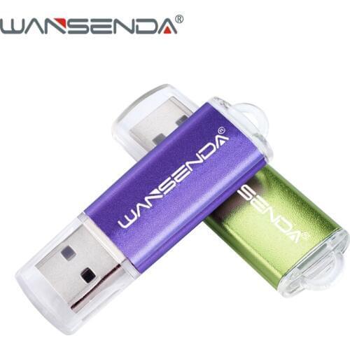 WANSENDA mini USB Flash Drive 32GB Metal Pen Drive 8GB 16GB 64GB 128GB 256GB Real Capacity Pendrive Usb Stick Thumbs drives
